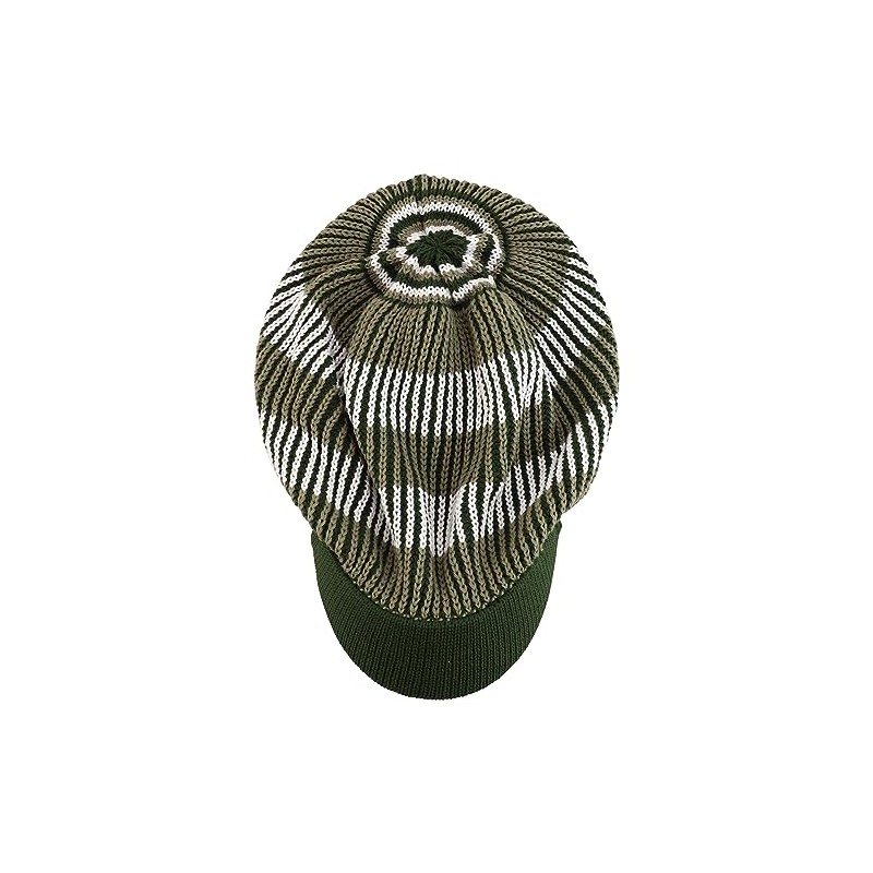 Armycrew Striped Dreadlock Deep Shell Knitted Cotton Beanie Visor Cap