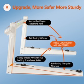 WeCooper Heavy Duty Mini Split Wall Mounting Bracket for 9000-36000BTU,Outdoor Air Conditioner Mount Condenser Bracket in Universal Ductless Heat Pump, Compressors & HVAC Systems, Max550LB Capacity