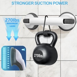 LBUPVLY Grab Bars for Bathtubs and Showers, 2 Pack Shower Handle 12 Inch Strong Suction Shower Bar, Safety Bars for Shower Chair, Bathroom Grab Bar for Senior