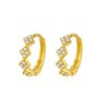Women's Zircon 925 Silver Earrings, Hypoallergenic Hoop Earrings, Small Size,