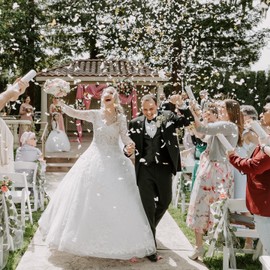 PrimePure White Confetti Cannon Party Poppers - Butterfly Shaped Confetti Poppers - 6 Pack - Paper Bulk Party Cannon Shooters Gun for Wedding, Bridal Shower, Birthdays, Graduation 2025