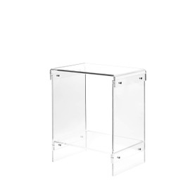 Artmaze Clear Acrylic End Table，2-Tier，Nightstand for Living Room and Bedroom,Easy Assembly,18x12 inch，22 inch high