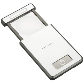 kontec MAFYLASS Portable Series Pocket Magnifier Card (Silver/Gray) with LED Light LP-24P
