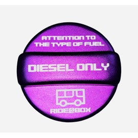 RIDE@BOX フューエルキャップカバー ハイエース レジアスエース 200系 アルミ製 給油口 給油口キャップ ヒューエルキャップカバー パープル 紫 貼付タイプ 軽油用 ディーゼル用