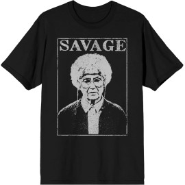 The Golden Girls Sophia Is Savage Distressed Graphic Men's Black 100% Cotton Vintage T-ShirtColor: Black, Size: L