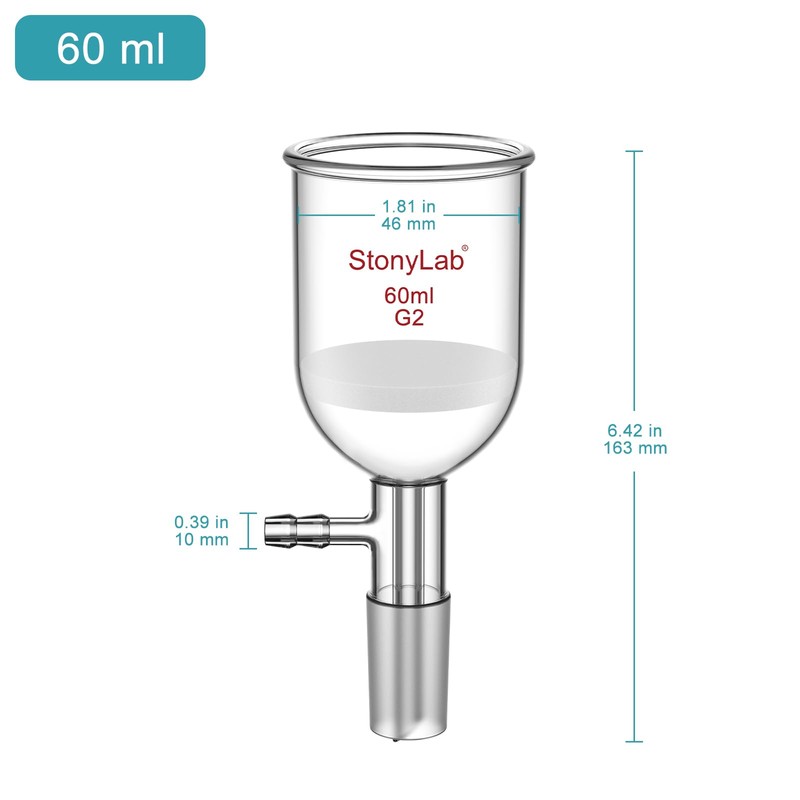 StonyLab Glas Buchner Funnel Filter, Borosilicate Glass Vacuum Buchner Filter