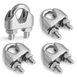Jamiikury 12pcs M8 Wire Rope Clamp, 5/16 inch Cable Clamps Stainless Steel Wire Rope Clips