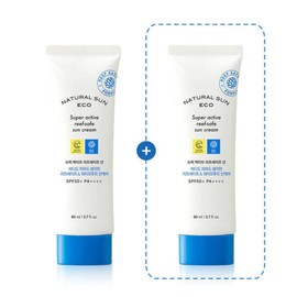 The Face Shop Meoncell 1 +1 The Face Shop Natural Sun Eco Super Active Leaf Safe Sun 80ml / 메온셀 1 +1 더페이스샵 내추럴선 에코 슈퍼 액티브 리프세이프 선 80ml