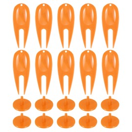 PATIKIL Golf Divot Repair Tool, 18 Pack Plastic Golf Divot Tool Golf Green Divot Fork with Ball Marker for Golf Golfer Repairing, Orange