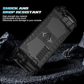 DLseego Protective Case for Valve Steam Deck, TPU Shell Compatible with Valve Steam Deck Console 2021 Shockproof Non-Slip Anti-Collision Grip Cover, Black