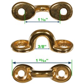 PARACORD PLANET 1 1/16 Inch Brass Footman Loop – 3/8 Inch Hole (5 Pack)