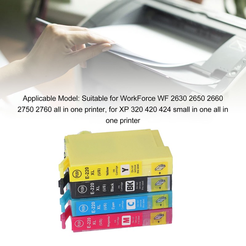 4Pcs Ink Cartridges Compatible Refill Replacement 4 Colors BK C