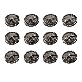 RECHERE 12 botones de metal con forma de estrella para manualidades y adornos de costura (negro pistola, 18 mm)