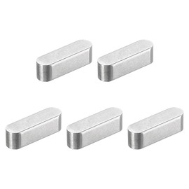 uxcell 5Pcs Round Ended Feather Key, 6x6x20mm Stainless Steel Professional Parallel Drive Shaft Key Stock for Fasteners Mechanical Industry