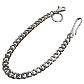 DAZUMA Wallet Chain Silver Men's Wallet Chain Hook Retrofit Fishing Hook Kihei Wallet Chain Cord Rope Snap Hook, Silver