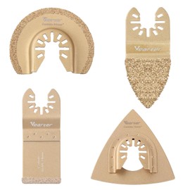 Vearter 4PCS Carbide Multi Tool Blade, Multitool Blades Quick Release Power Accessories Universal Kit Multi Tool Blades for Tile Grout Mortar Concrete Masonry