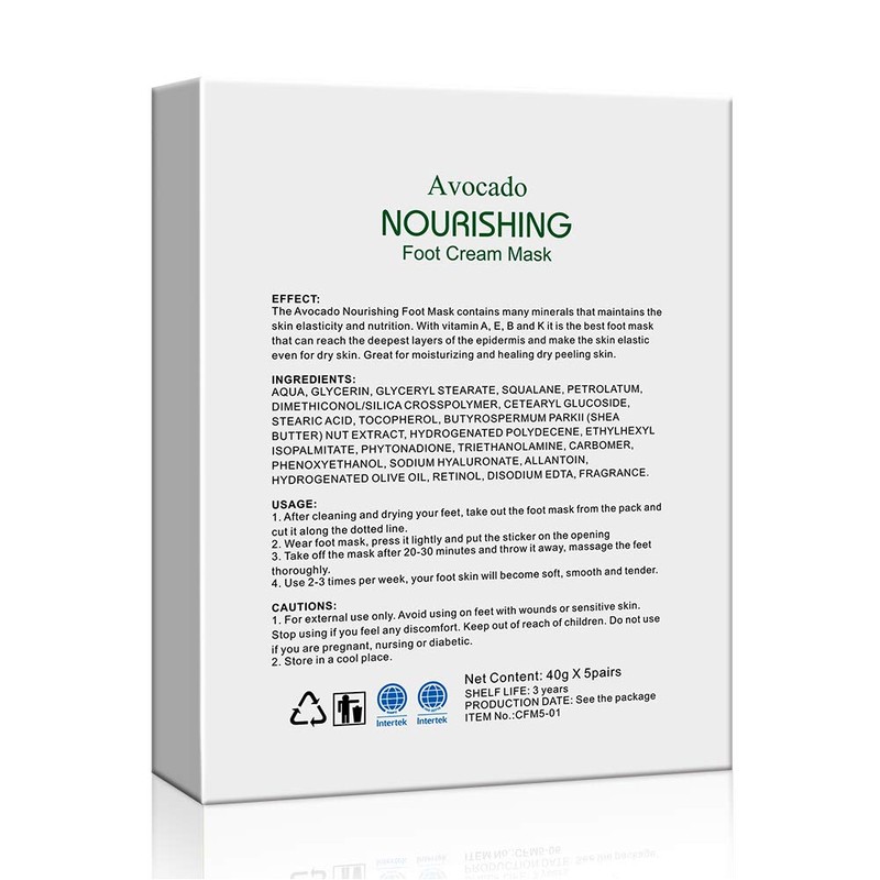 [5 Pairs] MOND'SUB Moisturizing Feet Masks & Avocado Oil Moisturizing