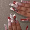 MISUD Press on Nails Extra Long Square Fake Nails Glossy