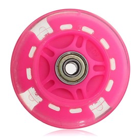 PU Children Scooter Wheel Portable Universal 80mm Repairing Rollerskate Inline Skate Colorful Wheels Part Accessories, Pink