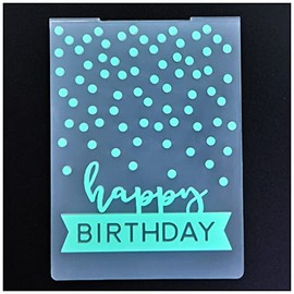 DDOUJOY Happy Birthday Background Plastic Embossing Folders for Card Making Scrapbooking and Other Paper Crafts 2101023