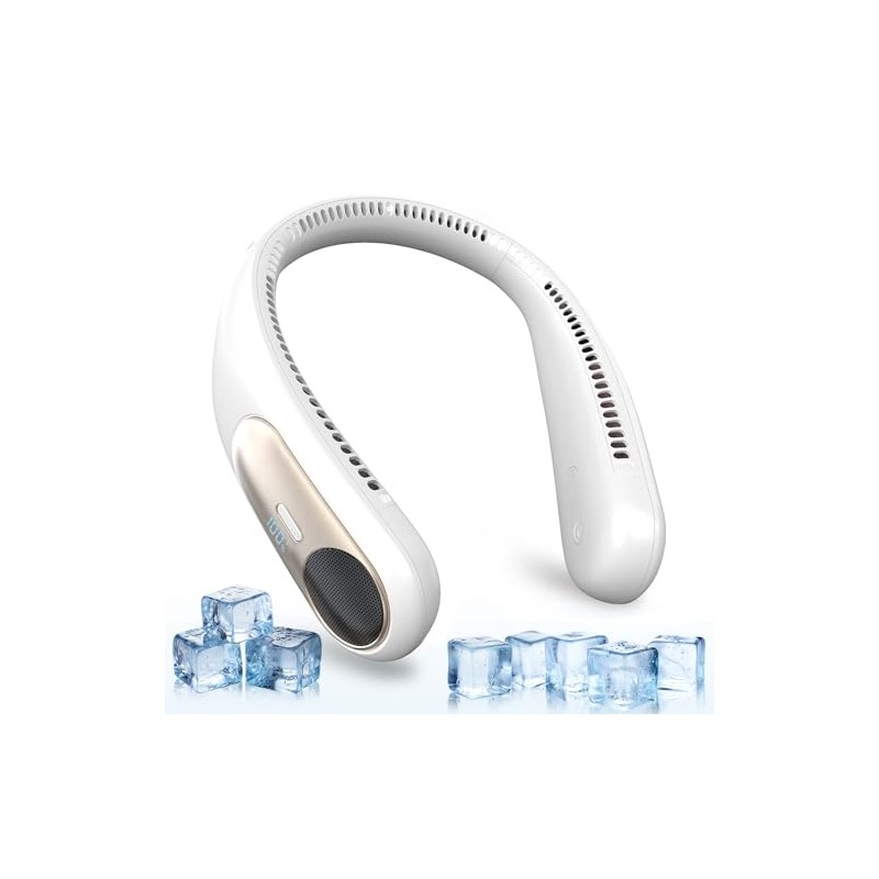 Hands-Free Bladeless Neck Fan with LED Display - 360° Cooling