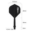 CyeeLife 6 Packs Integrated Dart Flights and Shafts,one Piece Accessory-Black