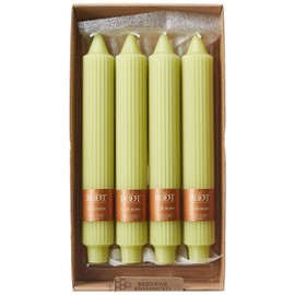 Root Unscented Grecian Collenettes Dinner Candles, 9-Inch Tall, Box of 4, Willow