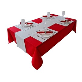 High-Quality Tablecloth, Table Linen, 100% Cotton, Concept Collection, Choice of Colours and Sizes (Tablecloth - 120 x 200 cm, Red)