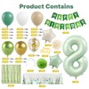 SOOXII 141pcs birthday balloons kits 8th birthday balloons Sage Green