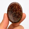 Garnet Worry Stone – Natural Polished Thumb Palm Stone for