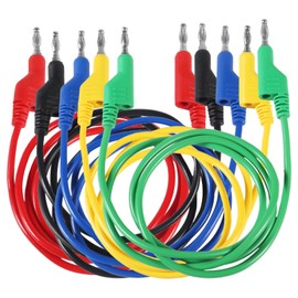 AEDIKO 5pcs Banana to Banana Plug Test Leads Soft Electrical Test Cable Wire 3.3ft/1m Multimeter 1000V 15A for Electrical Testing