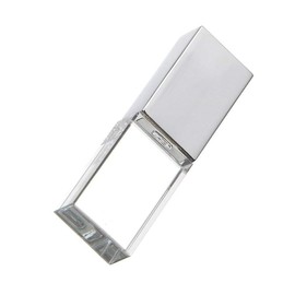 New Crystal Transparent Rectangle Genuine USB Flash Drive 3.0 Wedding Gift Pen Drive,Memroy Stick,Silver (128, GB)