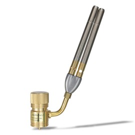 Professional Double Flame Propane MAPP Gas Torch, 360° Swivel Brazing Soldering Plumbing HVAC Torch, Heavy Duty Welding Kit 3600°F High Intensity Brass Regulator by HCPRO BLAZE HCBZT2