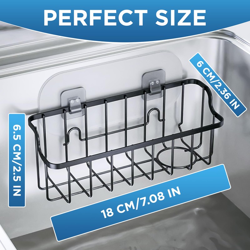 Sponge Holder for Kitchen Sink: 2-in-1 Kitchen Organizer for a