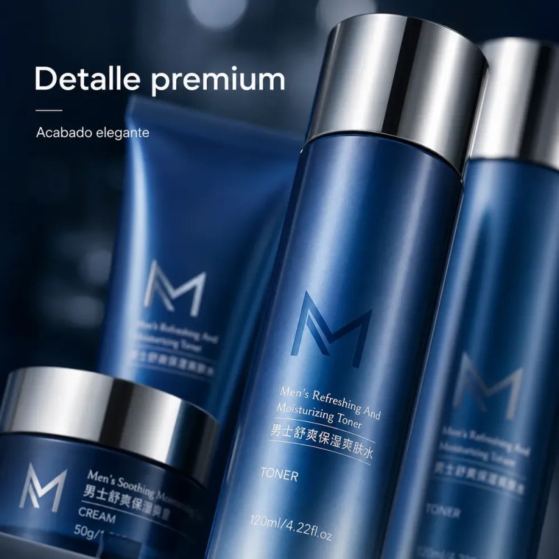 Kit Skincare Hombre Limpieza Y Hidratación Facial, Anti Edad