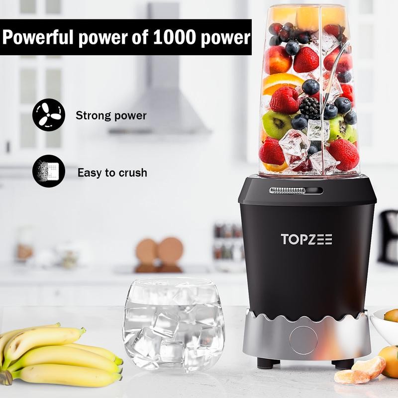 Topzee 1000W Blender, Bullet Blender for Smoothies, Dishwasher Safe with