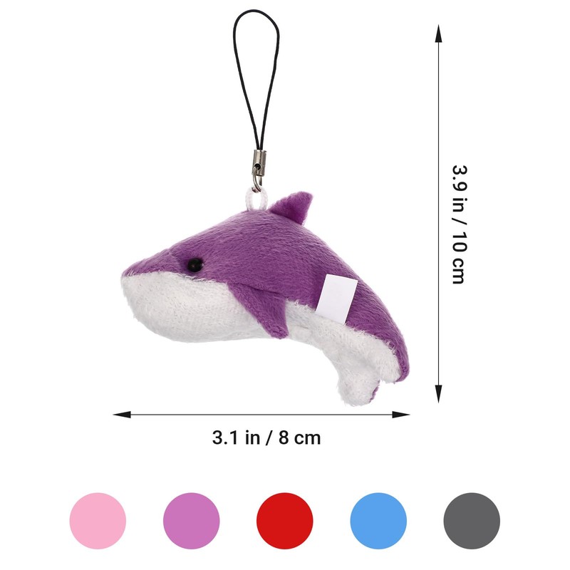 SOIMISS Pack of 5 Plush Dolphin Key Ring Pendant Key