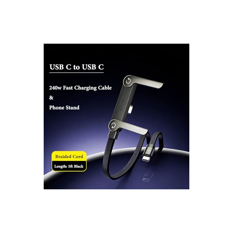 Cable de carga USB C 2 en 1 con soporte