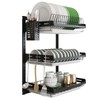 junyuan Hanging Dish Drying Rack Wall Mount,Dish Racks Drainer,3 Tier