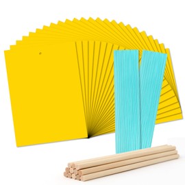 Landisun Fruit-Fly Sticky-Trap Outdoor Indoor Yellow Sticky Insect Traps Bug-Killer Catcher NonToxic and Odorless Dual Sided Twist Ties Included
