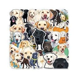 TUIOBUN 50 PCS Cartoon Labrador Retriever Stickers for Water Bottle,Car,Laptop,Luggage,Scrapbook,Helmet,Skateboard,Bike,Kawaii Animal Vinyl Decals,Teens Adult Sticker,Trendy Graffiti Sticker