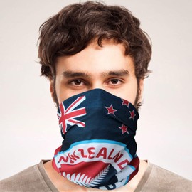 Club of Heroes - Bandana, seamless multifunctional scarf, 25 x 50 cm, made of soft microfibre, functional scarves for outdoor, travel, sports in many themes and colours, for men and women, New Zealand
