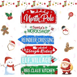 Zfseyuh Christmas Door Decoration, Signs with Sayings, Christmas Wooden Hanger with Lettering, Wooden Christmas Decoration Door Decoration, Christmas Door Decoration for Hanging