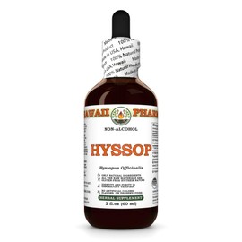 Hyssop (Hyssopus Officinalis) Dry Herb Glycerite, Made in Hawaii, Organic Raw Materials, All Natural, Vegan, Lab Tested Alcohol-Free Liquid Extract - 2 fl.oz