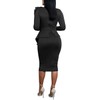 Women's Fashion Peplum Bodycon Long Sleeve Work Dresses Bow Club