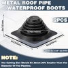 2 Pack Metal Roof Vent Boot, Flexible Pipe Flashing Boot