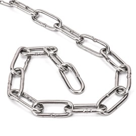 Biugaaufai 3/16 Inch 304 Stainless Steel Chain, 32.8 Feet Heavy Duty Utility Chain for Hanging, Durable Small Light Duty Chain, Metal Chain for Sites, Warehouses, Camping