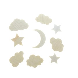 Generisch Wooden Sky Wall Decoration, Children's Room Wall Decoration, Moon, Stars, Clouds, Decoration Set, Children's Room, Handmade, Toy, Children's Room Decoration, Environmentally Friendly,