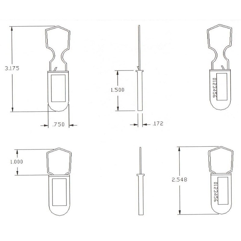 Plastic Wire Padlock Security Seals Sequentially Numbered (Pack of 100)
