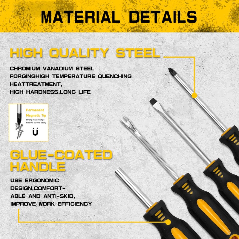 53-piece Magnetic Screwdrivers Set with Case,Phillips, Hex, Pozidriv,Torx and Precision